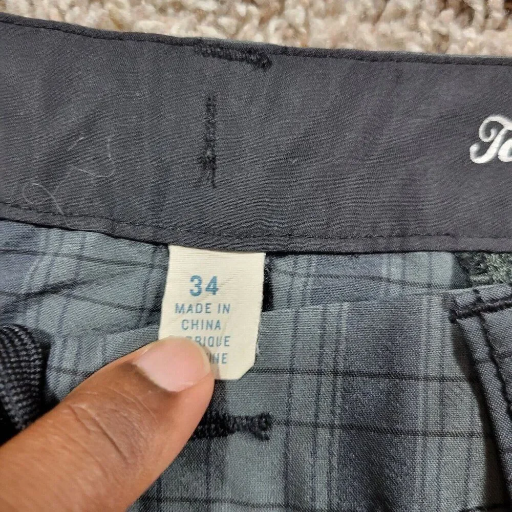 Tommy Bahama Board Shorts Mens 34 Gray Black Plaid Beach Walking - Picture 3 of 8